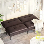 Divano letto futon convertibile Grondin, divano letto con schienale regolabile in 5 posizioni con 2 cuscini, reclinabile in stile moderno
