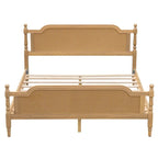 Letto a piattaforma in stile tradizionale con testiera e pediera in rattan per camera da letto