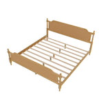 Letto a piattaforma in stile tradizionale con testiera e pediera in rattan per camera da letto