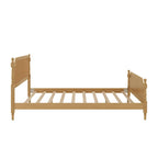 Letto a piattaforma in stile tradizionale con testiera e pediera in rattan per camera da letto
