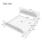 Letto a piattaforma in stile tradizionale con testiera e pediera in rattan per camera da letto
