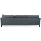 Divano Sezionale a 4 Posti con Cuscino Removibile, Grigio 107.87, Pouf Movibile, Bracciolo con Contenitore