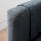 Divano Sezionale a 4 Posti con Cuscino Removibile, Grigio 107.87, Pouf Movibile, Bracciolo con Contenitore