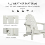 Sedia Adirondack pieghevole, sedie a sdraio in plastica HDPE per esterni per tutte le stagioni, per patio, terrazza e arredi da giardino