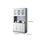 Cucina in legno, credenza bianca, portabottiglie integrato