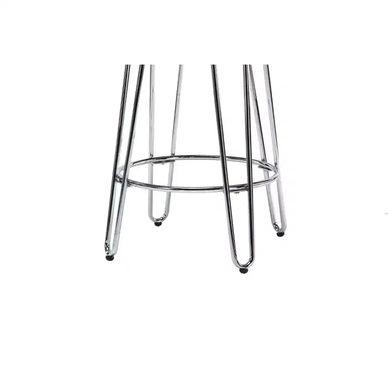 24" Quinn Counter Height Barstool Chrome - ACEssentials: Round, Steel Legs, Fixed Height, Non-Upholstered