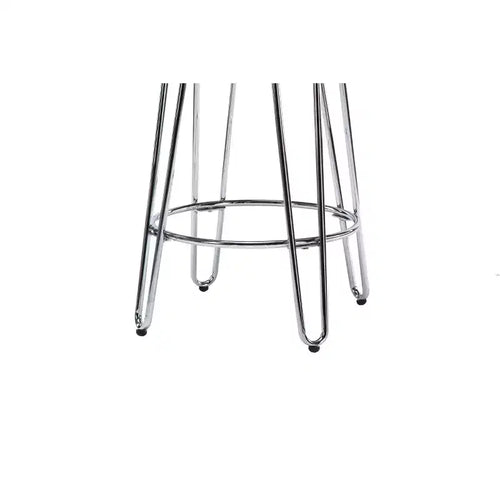 24" Quinn Counter Height Barstool Chrome - ACEssentials: Round, Steel Legs, Fixed Height, Non-Upholstered