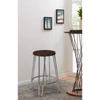 24" Quinn Counter Height Barstool Chrome - ACEssentials: Round, Steel Legs, Fixed Height, Non-Upholstered