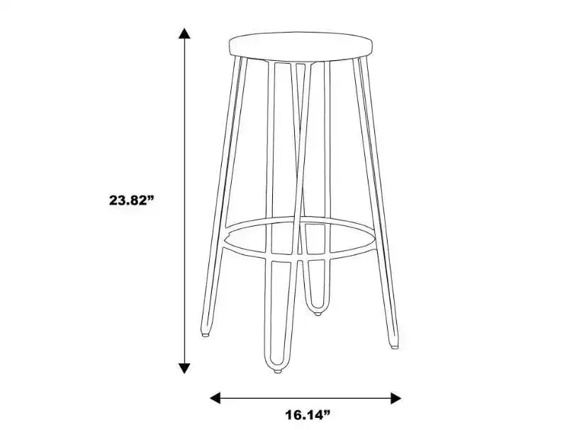 24" Quinn Counter Height Barstool Chrome - ACEssentials: Round, Steel Legs, Fixed Height, Non-Upholstered