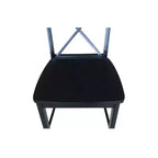 30" Martha X Back Barstool Jet Black - International Concepts: Solid Wood, Traditional Design