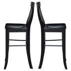 30" Martha X Back Barstool Jet Black - International Concepts: Solid Wood, Traditional Design