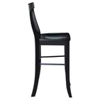 30" Martha X Back Barstool Jet Black - International Concepts: Solid Wood, Traditional Design