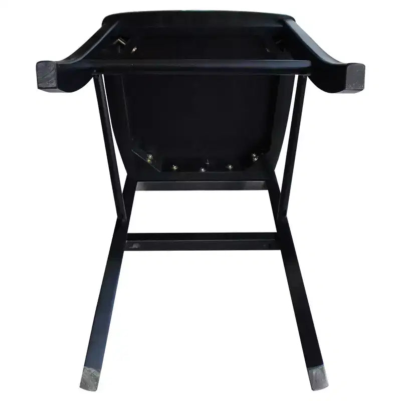 30" Martha X Back Barstool Jet Black - International Concepts: Solid Wood, Traditional Design