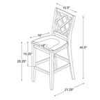 25.25" helby X-Back Farmhouse Counter Height Barstool White Finished Wood - Powell: olid Acacia & Rubberwood