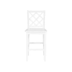 25.25" helby X-Back Farmhouse Counter Height Barstool White Finished Wood - Powell: olid Acacia & Rubberwood