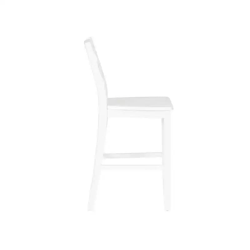 25.25" helby X-Back Farmhouse Counter Height Barstool White Finished Wood - Powell: olid Acacia & Rubberwood