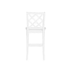 25.25" helby X-Back Farmhouse Counter Height Barstool White Finished Wood - Powell: olid Acacia & Rubberwood