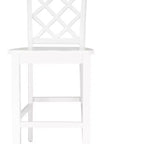 25.25" helby X-Back Farmhouse Counter Height Barstool White Finished Wood - Powell: olid Acacia & Rubberwood