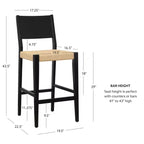 Powell Set of 2 Clara Barstools Black