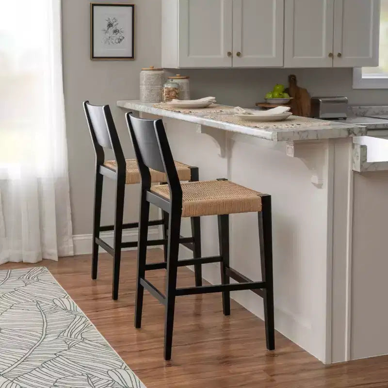 Powell Set of 2 Clara Barstools Black