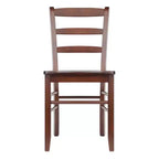 Set of 2 Ladder Back Chair Antique Walnut - Winsome: Hardwood, Non-Unupholstered, Kitchen Seating