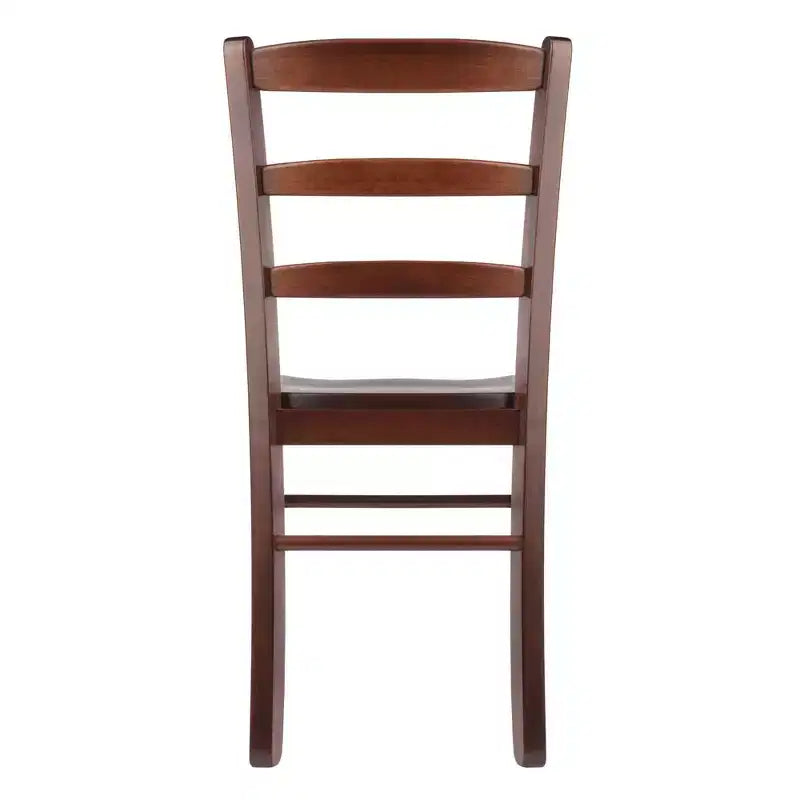 Set of 2 Ladder Back Chair Antique Walnut - Winsome: Hardwood, Non-Unupholstered, Kitchen Seating