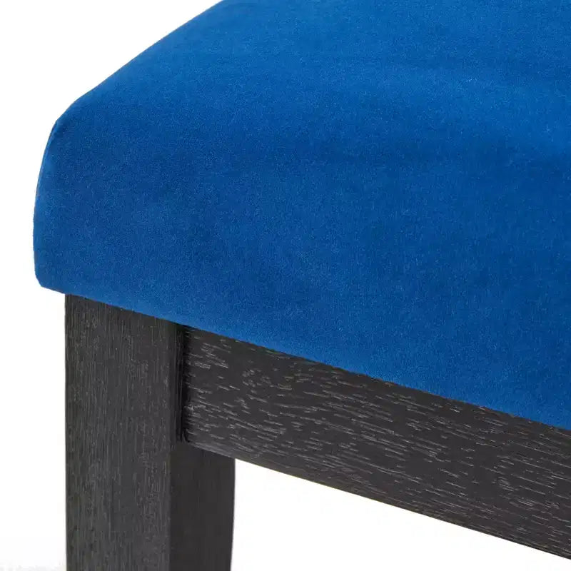 Buylateral Set of 2 North Bay Upholstered Dining Chairs Sapphire Blue Velvet