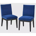 Buylateral Set of 2 North Bay Upholstered Dining Chairs Sapphire Blue Velvet