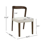 Christopher Knight Home Set of 2 Ashton Contemporary Rubberwood Upholstered Dining Chairs with Curved Open Back Walnut