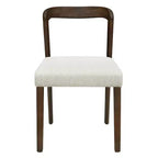 Christopher Knight Home Set of 2 Ashton Contemporary Rubberwood Upholstered Dining Chairs with Curved Open Back Walnut