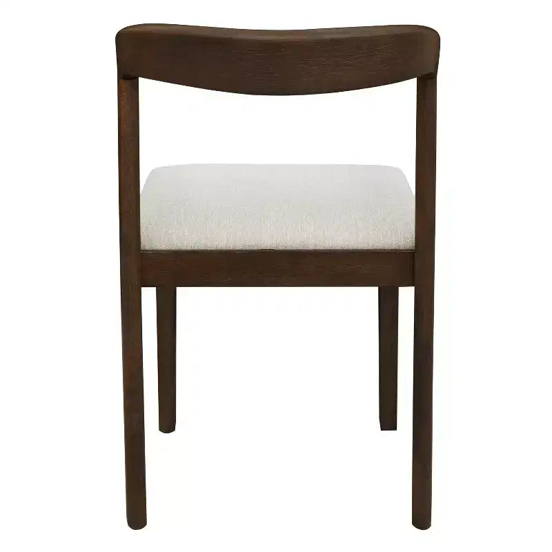Christopher Knight Home Set of 2 Ashton Contemporary Rubberwood Upholstered Dining Chairs with Curved Open Back Walnut