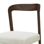 Christopher Knight Home Set of 2 Ashton Contemporary Rubberwood Upholstered Dining Chairs with Curved Open Back Walnut