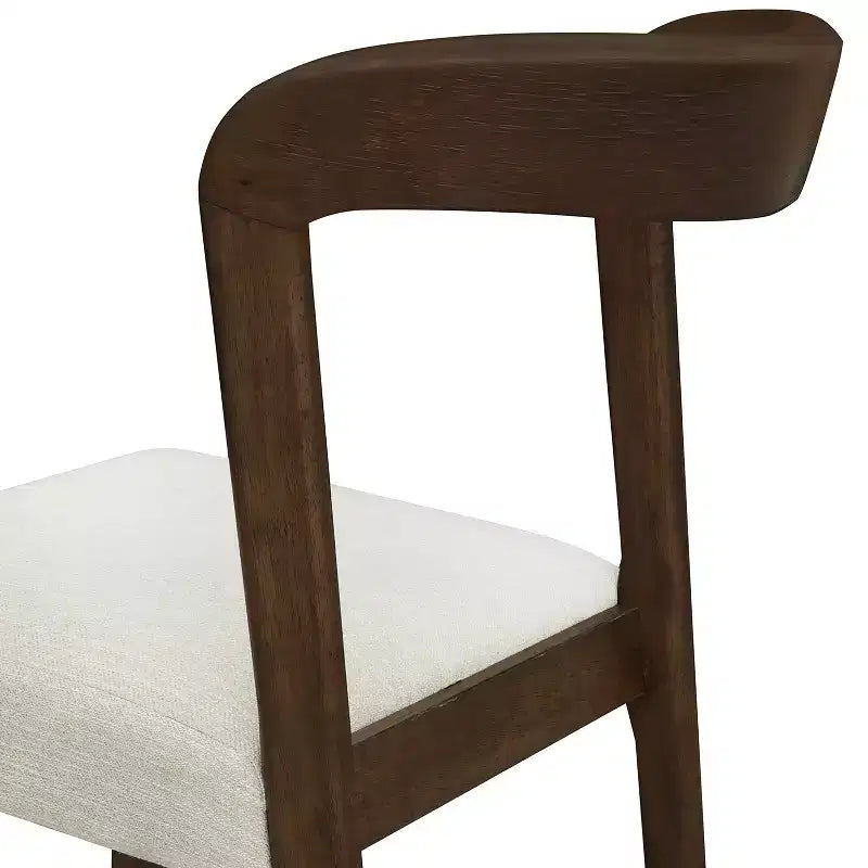 Christopher Knight Home Set of 2 Ashton Contemporary Rubberwood Upholstered Dining Chairs with Curved Open Back Walnut