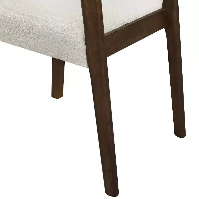 Christopher Knight Home Set of 2 Ashton Contemporary Rubberwood Upholstered Dining Chairs with Curved Open Back Walnut
