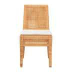 bali & pari Morris Rattan Dining Chair Light Honey/White