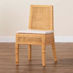 bali & pari Morris Rattan Dining Chair Light Honey/White