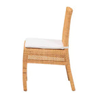 bali & pari Morris Rattan Dining Chair Light Honey/White