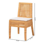 bali & pari Morris Rattan Dining Chair Light Honey/White