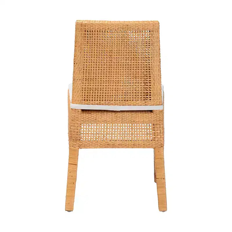 bali & pari Morris Rattan Dining Chair Light Honey/White