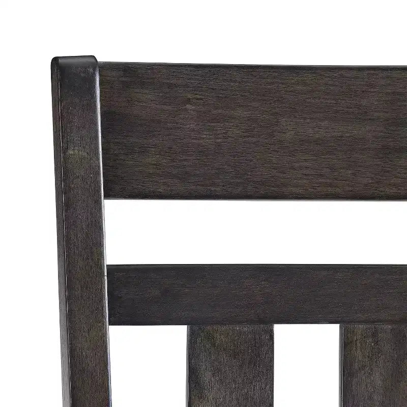 Crosley Hayden 4pc Slat Back Dining Chair Set Slate/Creme: Upholstered Linen Seat, Rubberwood Frame, 250lbs Capacity