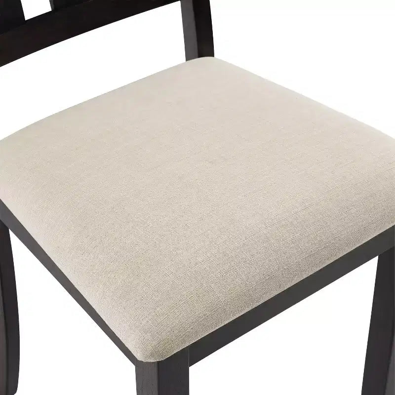 Crosley Hayden 4pc Slat Back Dining Chair Set Slate/Creme: Upholstered Linen Seat, Rubberwood Frame, 250lbs Capacity