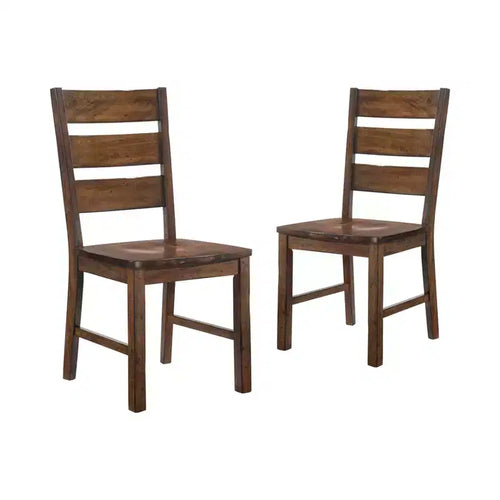 24/7 Shop At Home Kopec Industrial Side Chairs Walnut: Set of 2, Rounded Back Rest