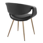 LumiSource Set of 2 Curvo Upholstered PU Chair Antique Copper Metal/Black