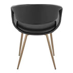 LumiSource Set of 2 Curvo Upholstered PU Chair Antique Copper Metal/Black
