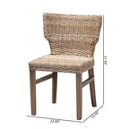 2pc Enver Rattan and Wood Dining Chair Set Natural/Brown - bali & pari: Handcrafted, Indonesian Origin