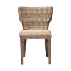 2pc Enver Rattan and Wood Dining Chair Set Natural/Brown - bali & pari: Handcrafted, Indonesian Origin