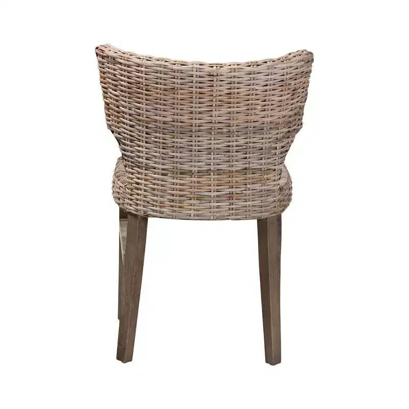 2pc Enver Rattan and Wood Dining Chair Set Natural/Brown - bali & pari: Handcrafted, Indonesian Origin