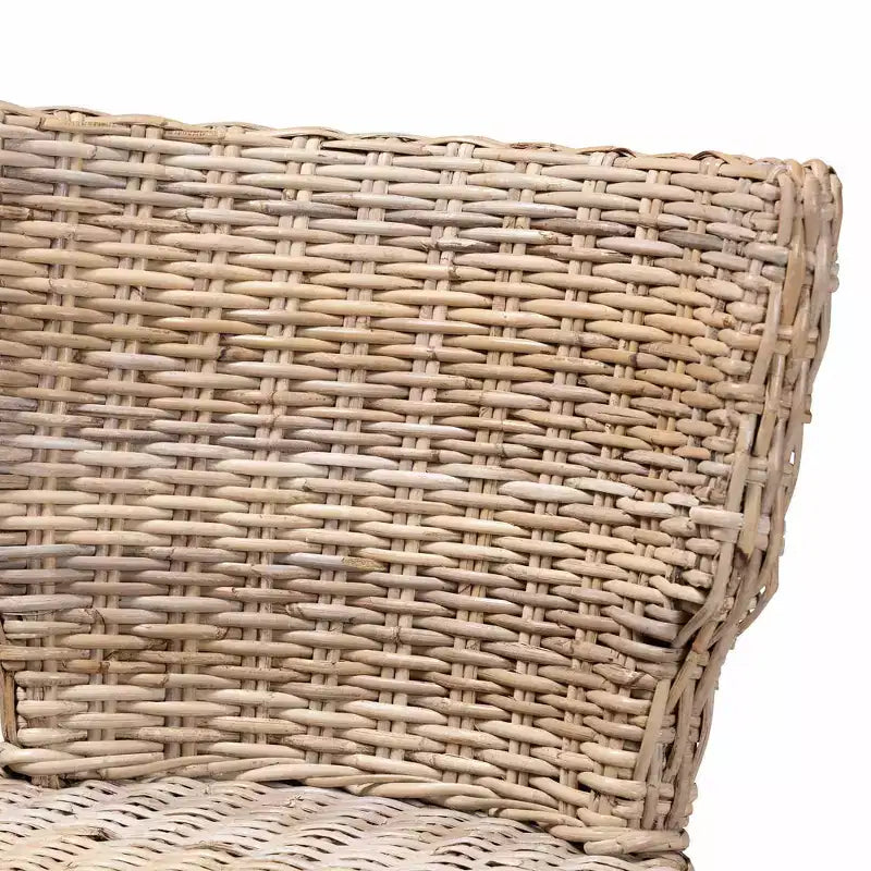 2pc Enver Rattan and Wood Dining Chair Set Natural/Brown - bali & pari: Handcrafted, Indonesian Origin