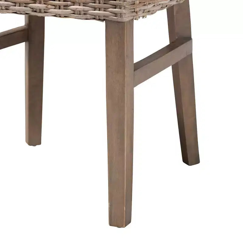2pc Enver Rattan and Wood Dining Chair Set Natural/Brown - bali & pari: Handcrafted, Indonesian Origin
