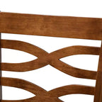 Set of 2 Lanier Fabric Upholstered Wood Counter Height Pub Chair Set Gray/Walnut - Baxton Studio: Polyester Fill, Spot Clean